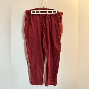 Red linen pants- Sherpa brand